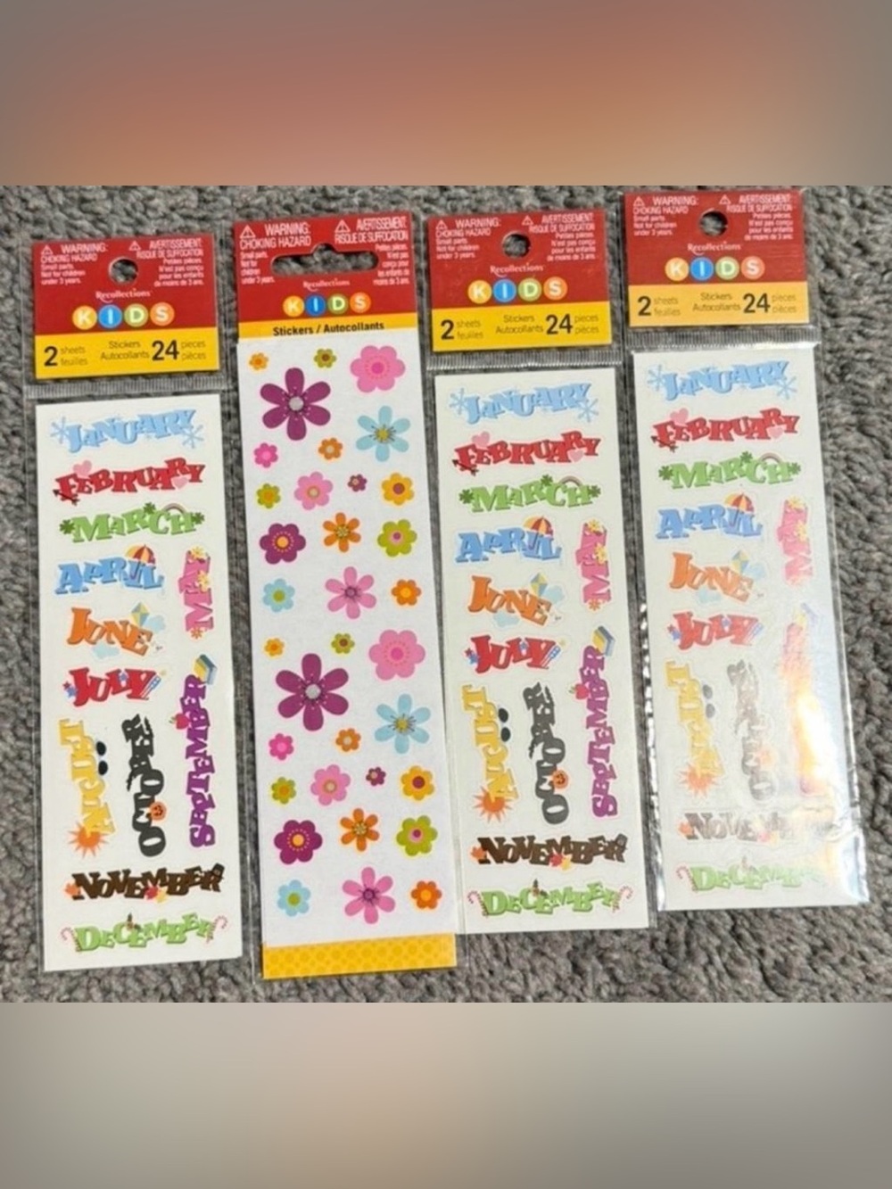$1 Recollections Bright Floral and Month Sticker Pack $1 WITH ANY $10 ORDER OR M